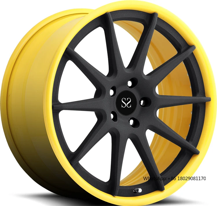 

18 19 20 21 22inch For Jaguar XE XF XJ 5x112 5x120 2-pc Forged Alloy wheels Yellow Rim Barrel Custom Fashion Rims