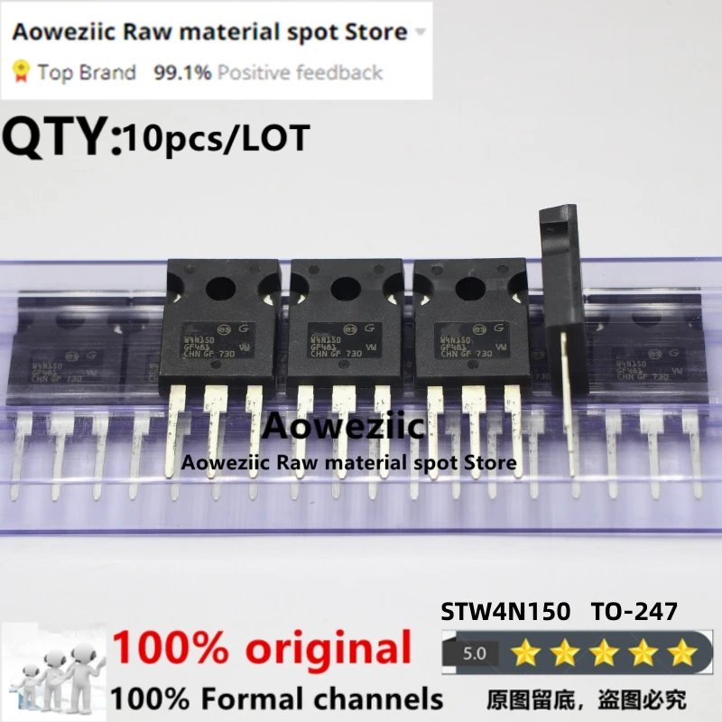 Aoweziic  2023+ 100% New Imported Original STW4N150 W4N150 TO-247MOS FET 1500V 4A