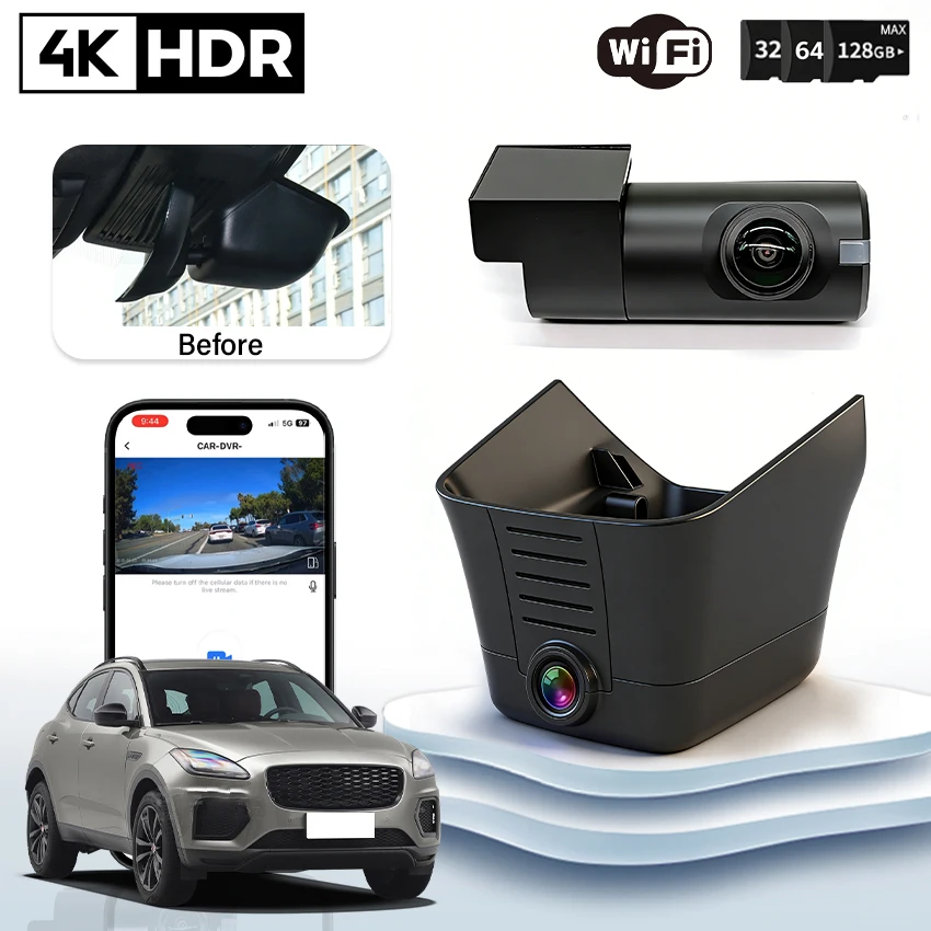 

HD 4K 2160P Car Dvr APP＆WIFI Control DashCam, High Quality Video Recorder For Jaguar E-PACE 2024 Loop recording camera