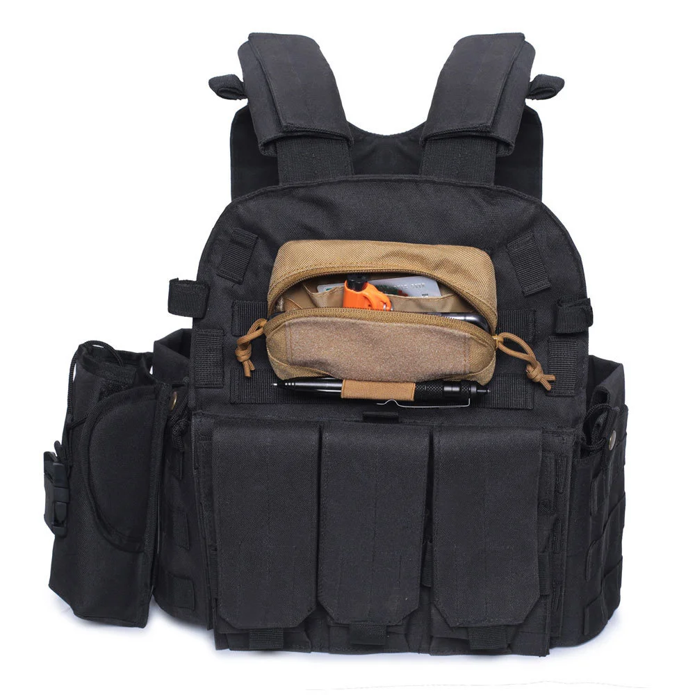 전술 Molle Admin 파우치, 포켓 사냥 조끼, EDC 벨트, Molle 플랫폼 후크, 탄성 루프 플레이트 캐리어, 미니 가방