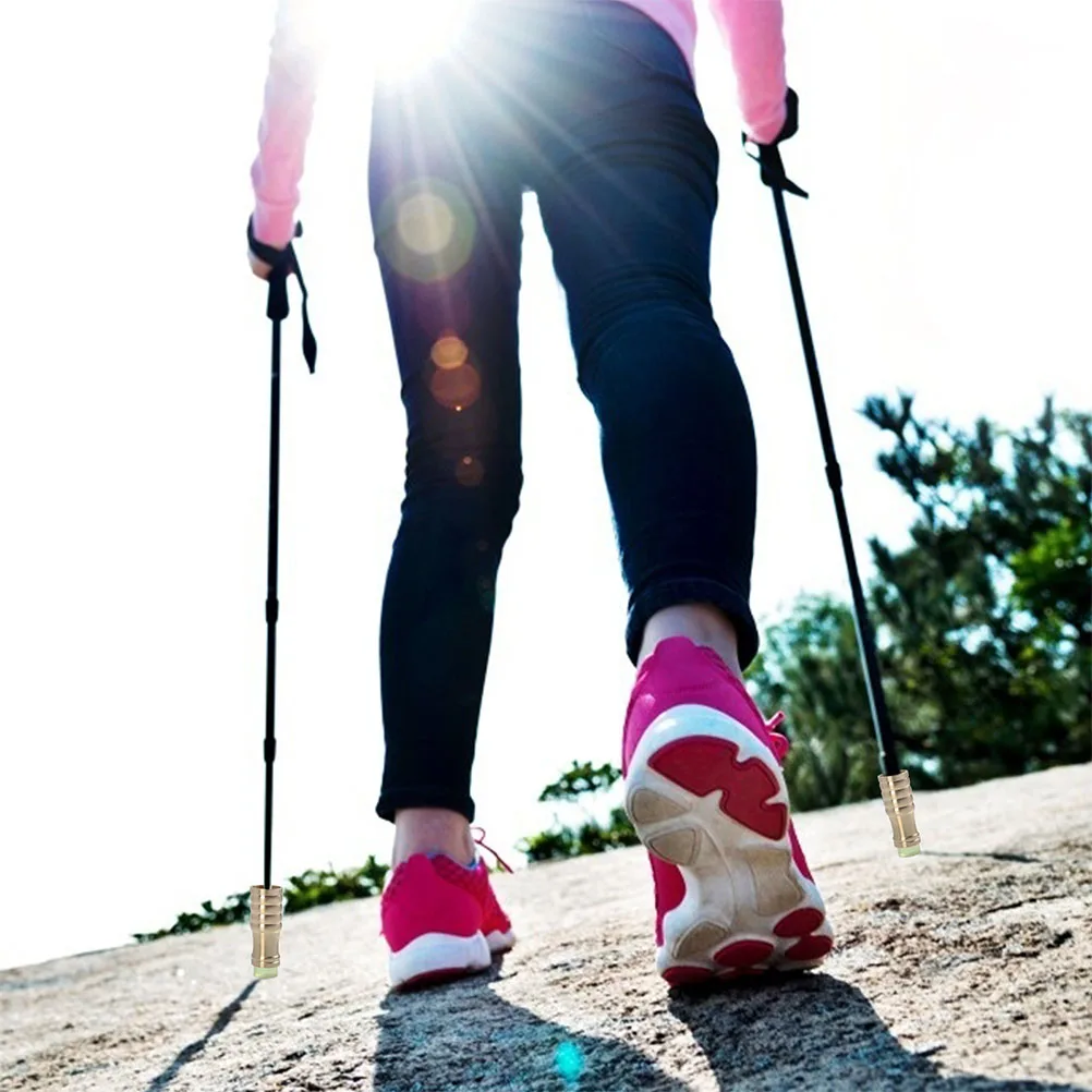 

Anti Slip Pad Copper Cover For Walking Stick Protectors Non Skid Tips Durable Rubber Base Easy Install Smooth Surface Crutch