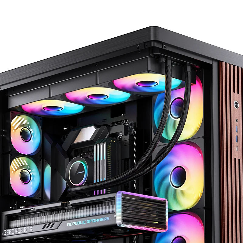 JONSBO ZW-140 Computer Case Fan 140mm 4PIN PWM 5V ARGB ZW-140BR CPU Cooling Fan Forward/Reverse Fan Kits