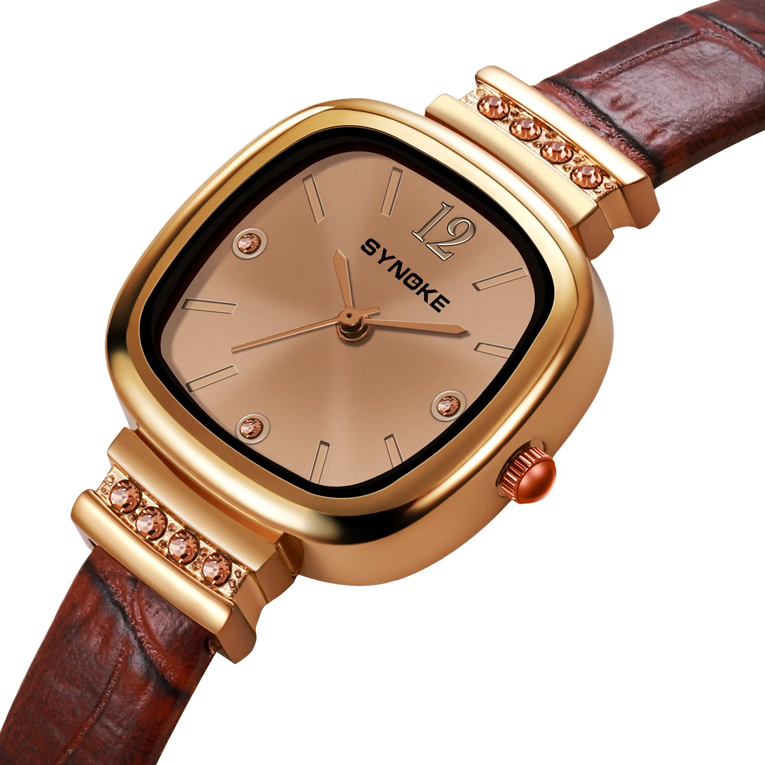 Women Watches Alloy Case Leather Strap Japanese Movement SYNOKE Top Brand Waterproof Ladies Watches