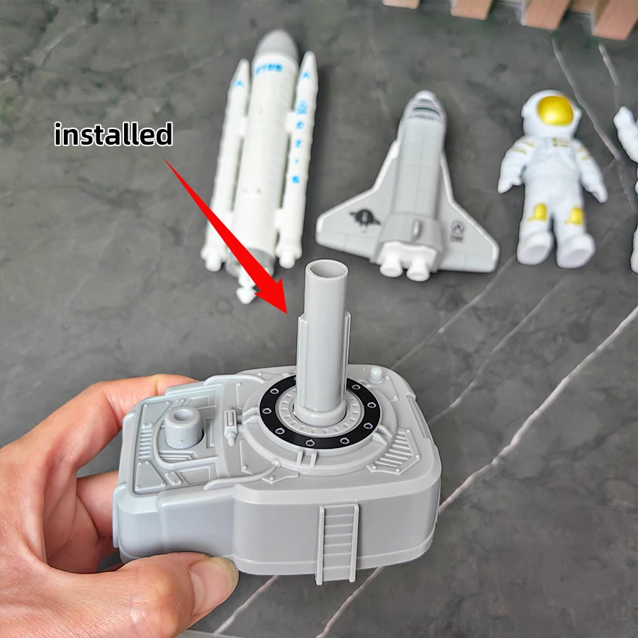 Grande avião de passageiros branco, nave espacial, lançador, modelo de astronauta, ornamento, brinquedo de menino, presente de aniversário