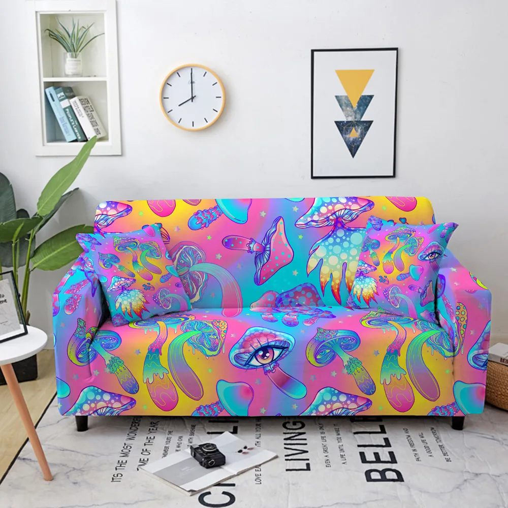 Elastic All-inclusive Sofa Cover All-inclusive Colorful Mushroom Sofa Cushion Cover Cloth Full Cover Dust Cover Fundas Sofa