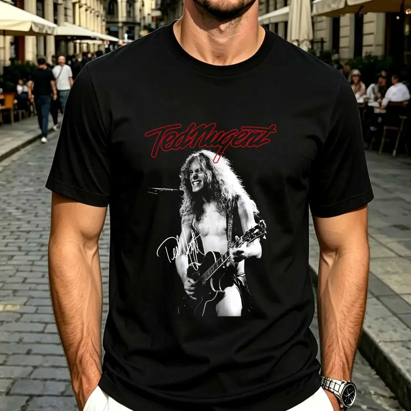 washed T Shirt Ted Nugent  All Size vintage Washed Soft fashion Top For Everyday Wear Breathable designer clothes streetwear