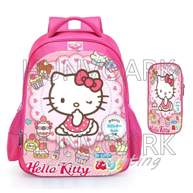 Pink Hello Kitty School Bags Lovely Orthopedic Girls Primary Backpack Kids Back to School Gift Cartoon Mochilas