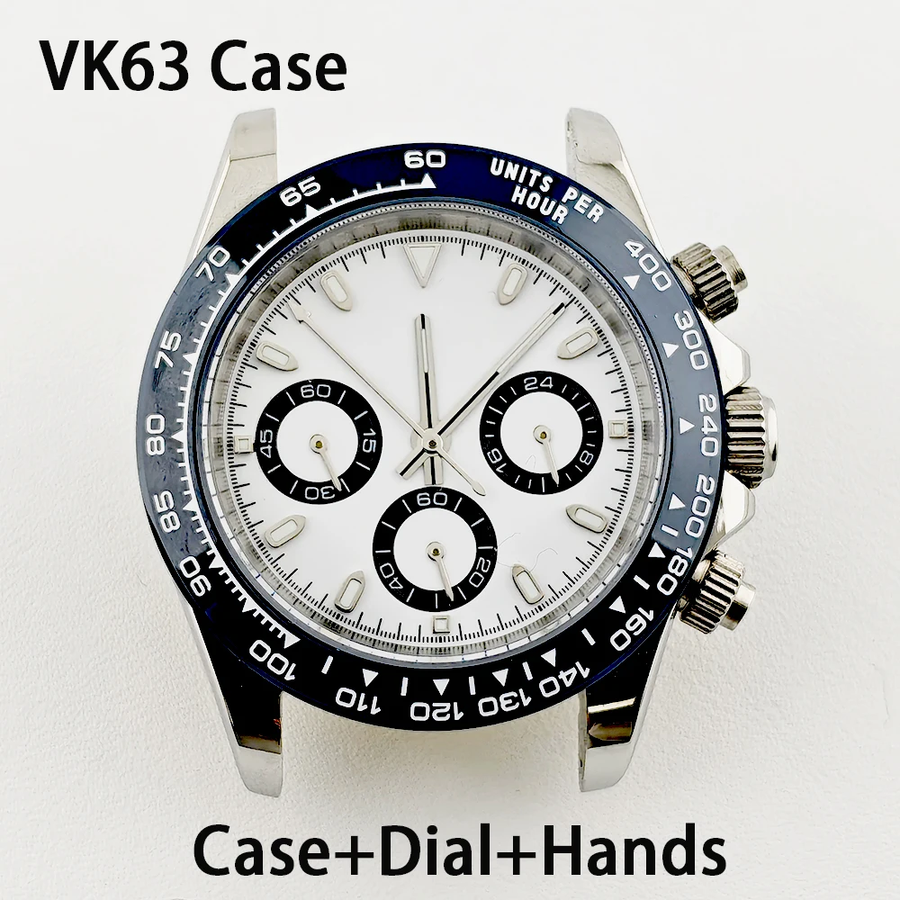 

Корпус часов VK63, хронограф, кварцевый механизм, мужские часы, часы из нержавеющей стали, сапфировое стекло, механизм VK63, аксессуары для часов