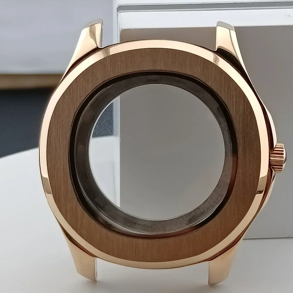 42mm NH35 Case Stainless Steel Case Rubber Strap Sapphire Crystal Glass for NH34 NH35 NH36 Automatic Movement Case Replacements