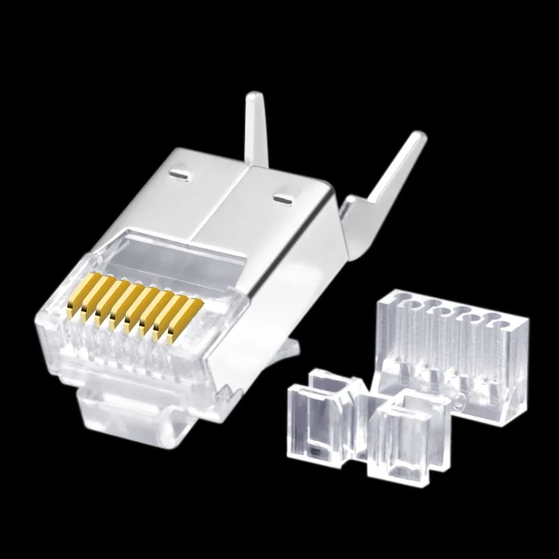 Connettori CNCOB Cat6 RJ 45 FTP, estremità cavo di rete Gigabit 8P8C con spina modulare in cristallo Ethernet RJ45 in tre pezzi