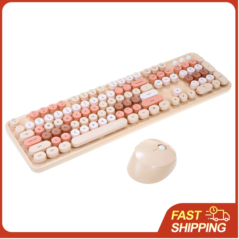 

Беспроводной комплект клавиатура+мышь Mofii Sweet, разноцветный, 2.4G, с круглыми накладками на клавиши, для ПК и ноутбуков