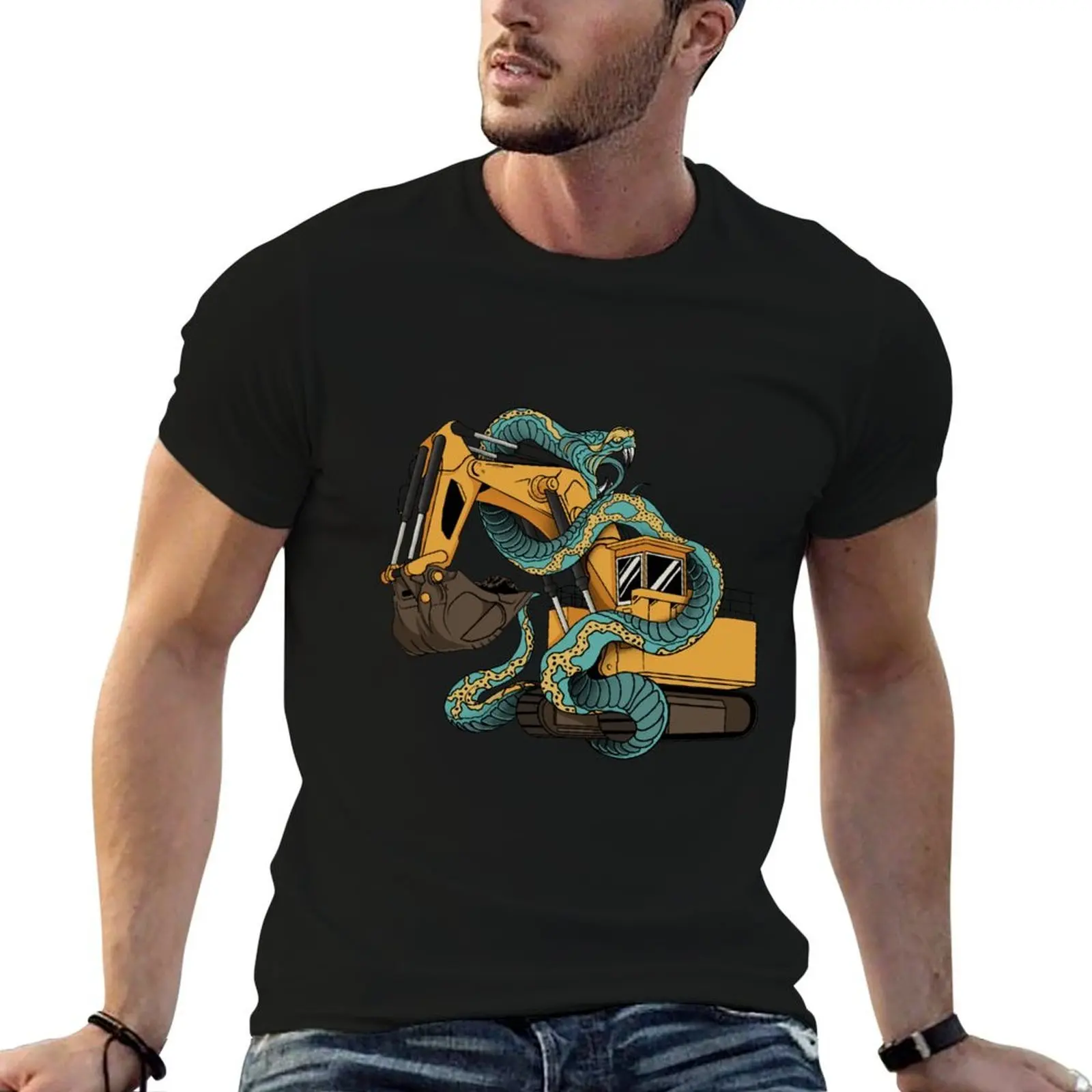 

Excavator Vs Anaconda T-Shirt man t shirt cotton high quality t shirts designer T-Shirt