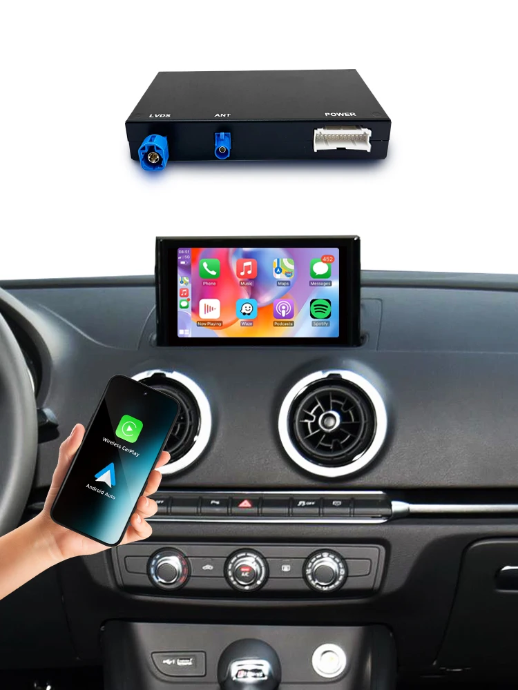 Bonroad drahtloses carplay android auto modul für audi a3 8v q2 2013-2018 mib mib2 spiegel link airplay bluetooth gps navigation