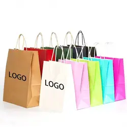 25/50Pcs Kraft Paper Bags With Handle Mixed Size Gift Bags For Shopping Bags Food Packaging Wedding Birthday Party Favor Bags