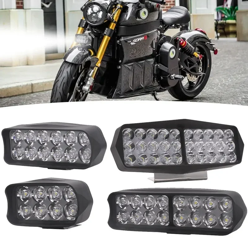 

1pcs Motorcycle Headlight LED Driving Lights Waterproof Auxiliary Headlight Scooter External Spotlight Fog Light Accessories