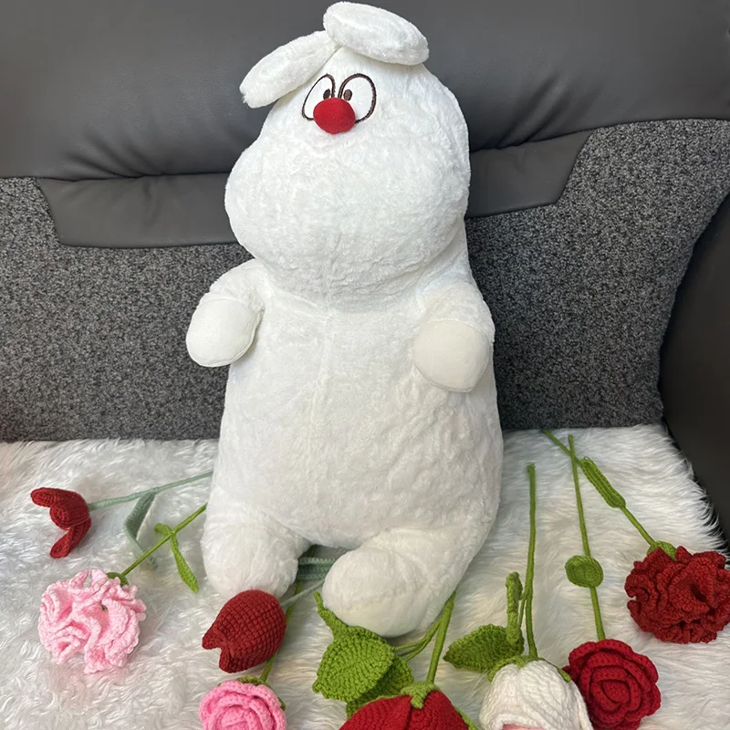 ตุ๊กตากระต่ายผ้าขนสัตว์นุ่ม น่ารักสุดๆ ตุ๊กตากระต่ายจมูกแดง ของขวัญวันเกิด น่ารักขี้เล่น