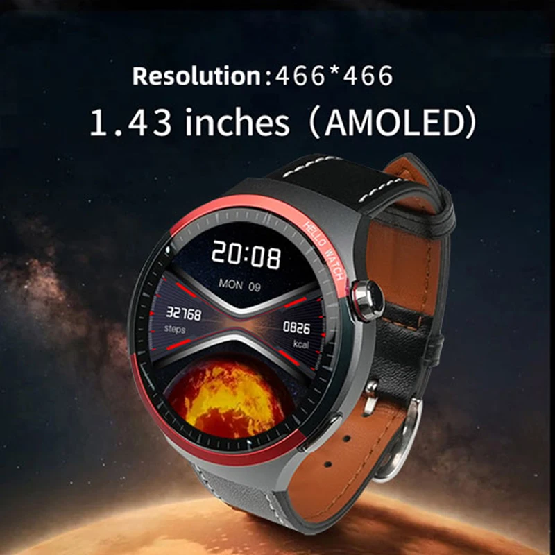 Hello Watch HT13 AMOLED Smart Watch 4 Pro NFC Compass 1GB ROM Local Music Album Heart Rate Sport Smartwatch Men for Android IOS