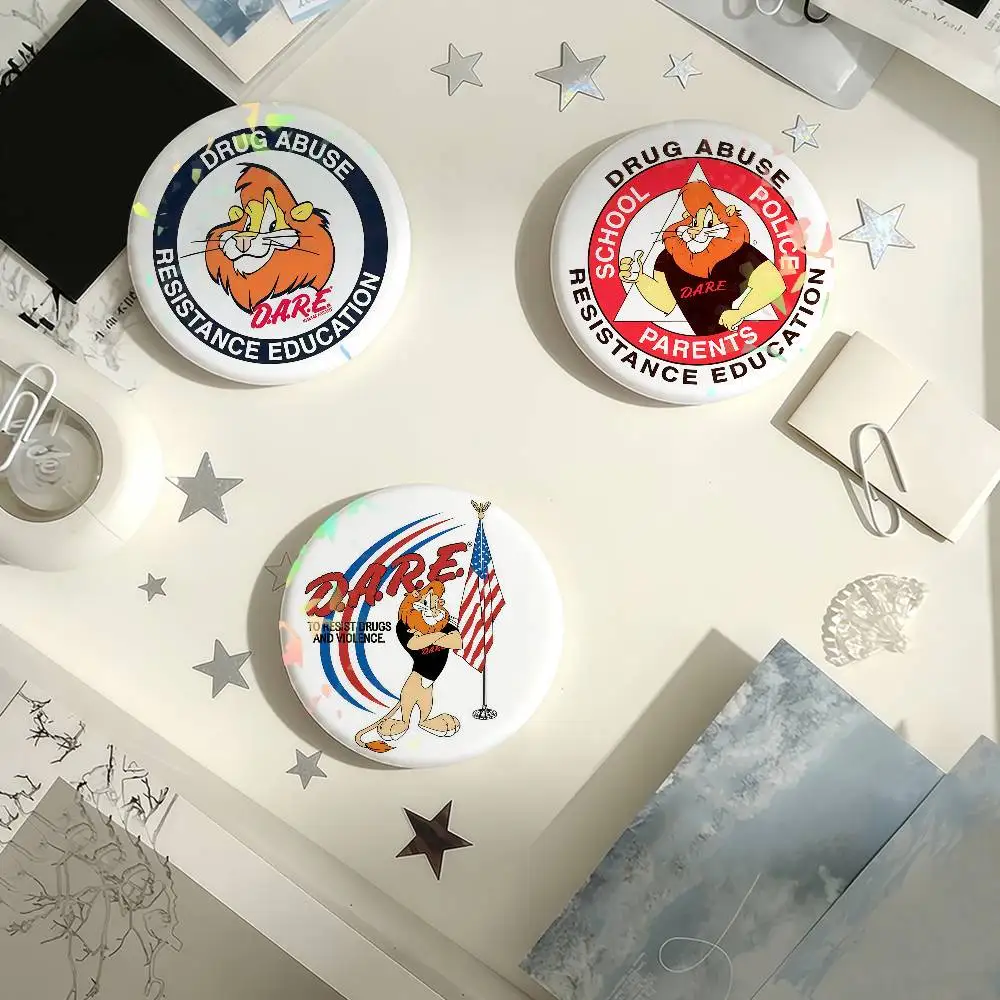 D-DARE D.A.R.E Education program Laser Badge Pins Handmade Brooches for Backpack Gifts Bag Decor Fans Collect