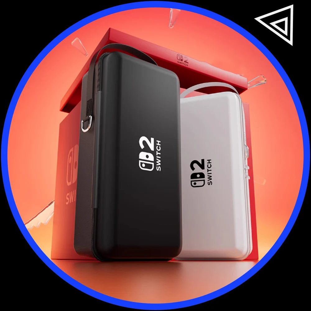 حافظة محمولة لجهاز نينتندو سويتش 2 حامل شاحن متوافق مقاوم للماء غلاف صلب حقيبة تخزين واقية 1 قطعة هدية ملحقة