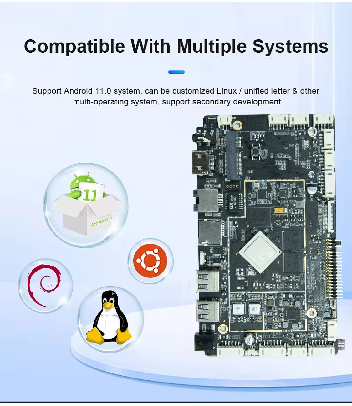 لوحة أندرويد RK3568 أندرويد 11 لوحة تحكم Lcd للإعلان مع WIFI BT Ethernet 4G PCIE لعرض LVDS EDP MIPI