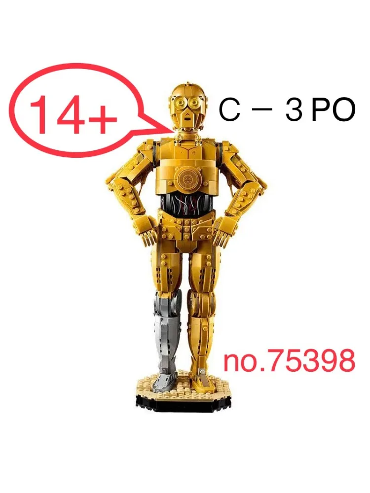 

1140pcs MOC 75398 C-3PO Droid Figure Action Model Building Blocks Home Decor Assembly Educational Toys Gift for Kids
