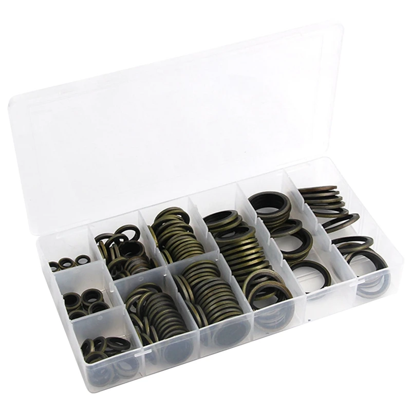 HOT! 150Pcs Flat Washer Box, Galvanized Combined Washer M6-M24 Fastener Spring Washer