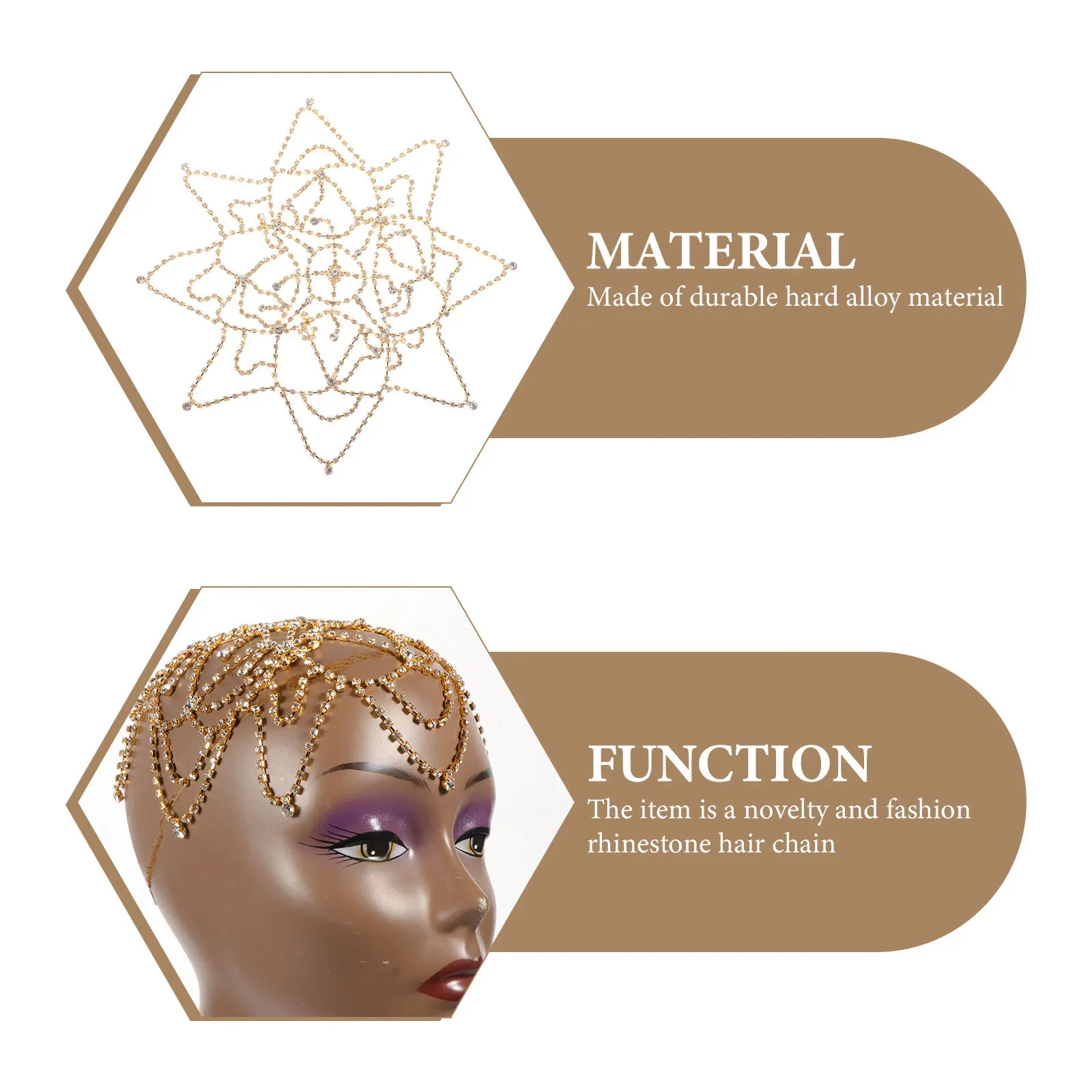 

Headband Headpiece for Women Hair Jewelry Rhinestone Headchain Chains Wedding Bridal Headbands