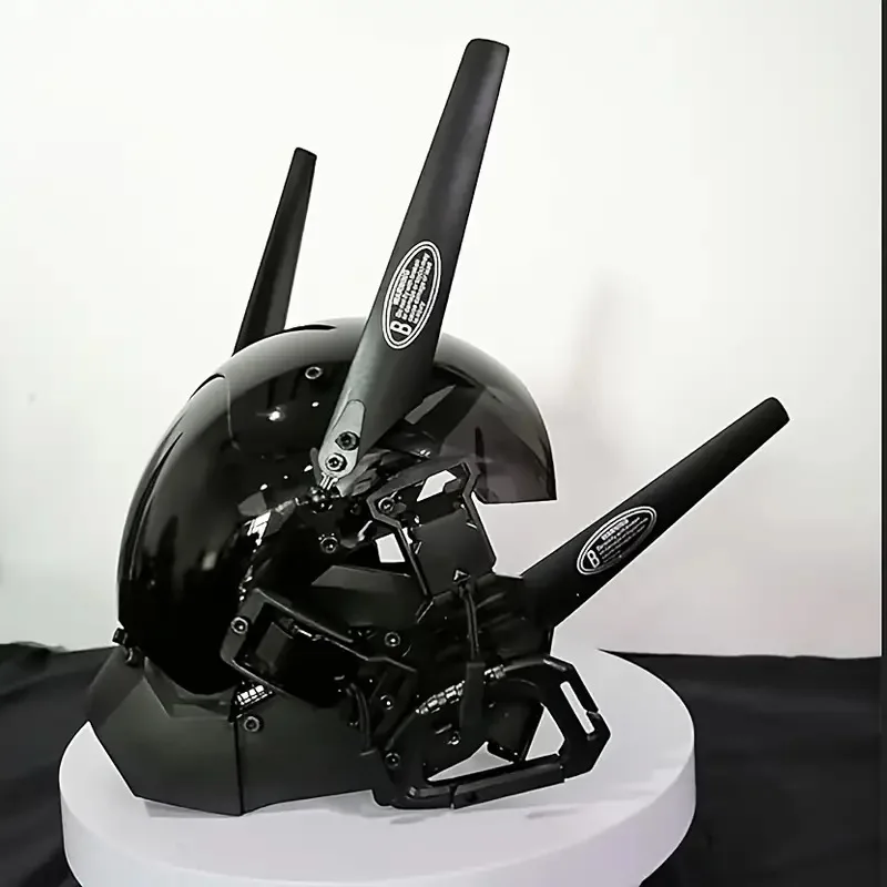Futuristic Cyber Tech Full Face Helmet Mask, Mechanical Cosplay Mask for Music Festival Comic Con Halloween Party Prop