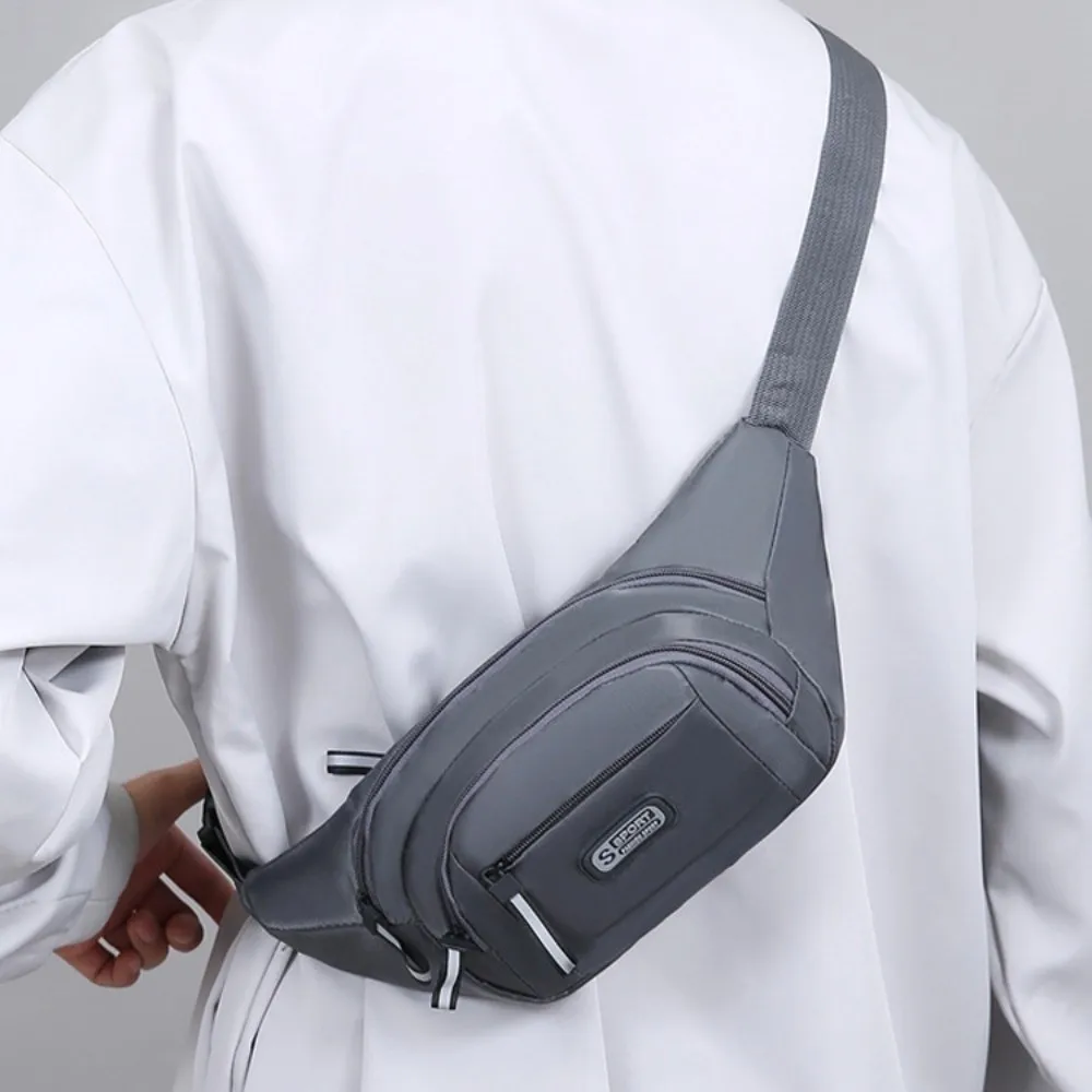 Multi-layer Storage Mobile Waist Bag Wear-resistant Large Capacity Men Chest Bag Multi Functional Adjustable Strap