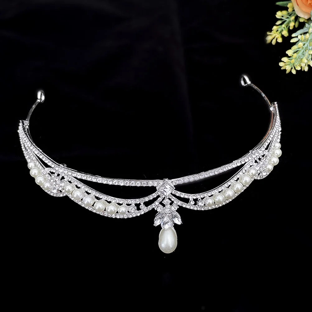 Pérola tiara coroa bandana feminino nupcial strass moda casamento decorativo strass hairband para festa de menina