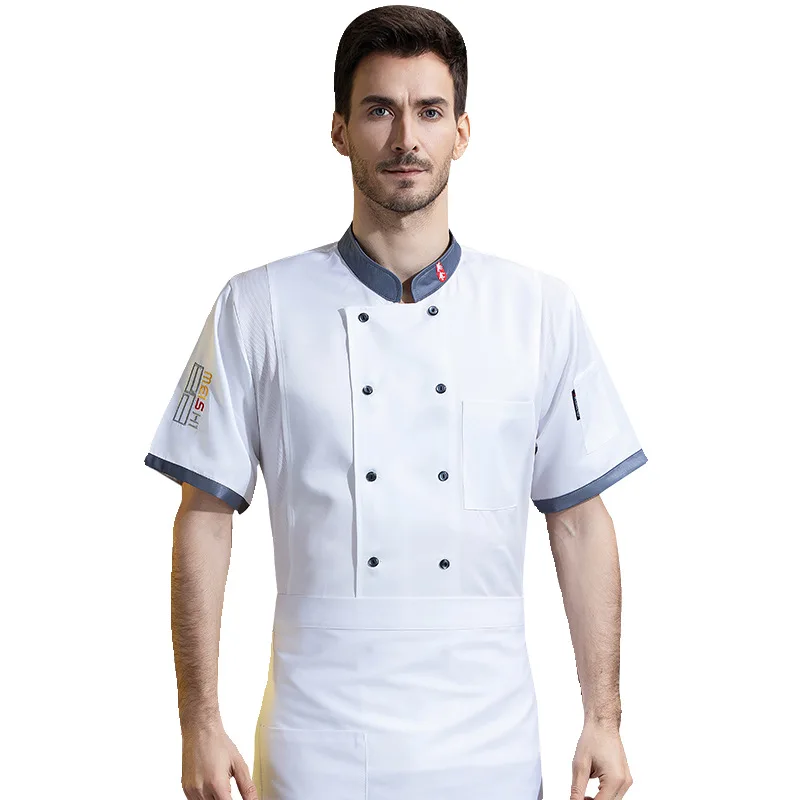 Uniforme de travail de serveur de Restaurant occidental, vêtements de travail de Chef d'été de cuisine de Restaurant d'hôtel à manches courtes