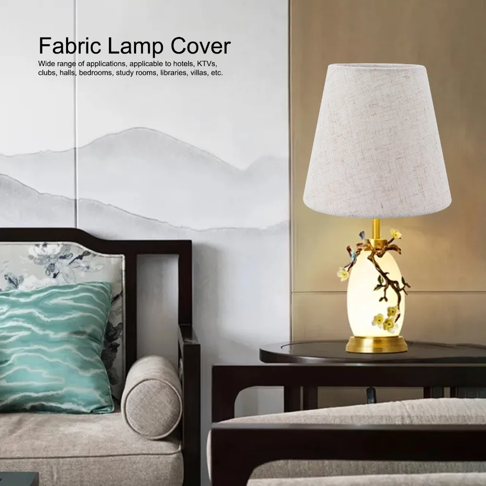 3PCS Simple Fabric Lampshade Clip On Design 5.1 inch Height Chandelier Lamp Shades Lamp Cover Floor Lamp