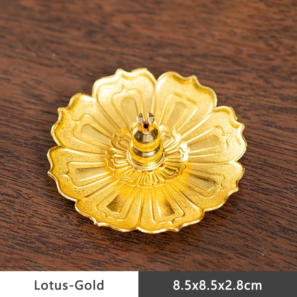 High Quality Alloy Incense Holder Lotus Shape Multi-Hole Incense Stick Holder Decorative Lotus Censer Temples Home Office