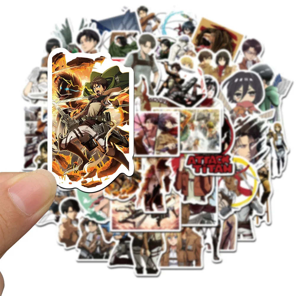 50pcs Attack on Titan Graffiti sticker Suitcase Laptop Sticker Waterproof Decoration Sticker Supplies