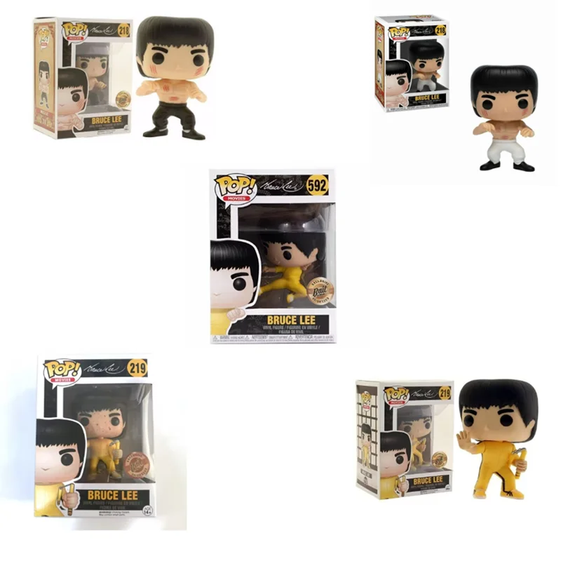 Figura de Vinil Funko Pop de Bruce Lee # 219 # 218 # Figuras de Ação Colecionáveis de Estrelas de Filmes de Kung Fu Clássicos 592 para Fãs, Presentes Perfeitos