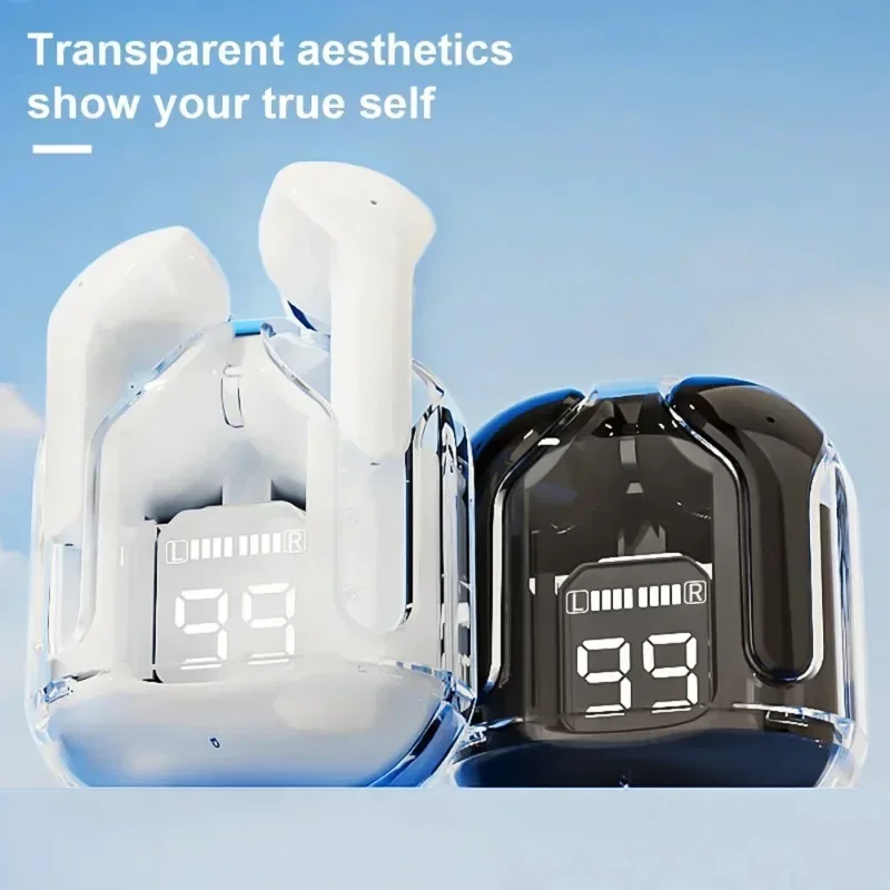 Wireless Earphones Transparent Charging Box Design Touch Control Headset TWS Headphones HiFi Stereo HD Call Earbuds