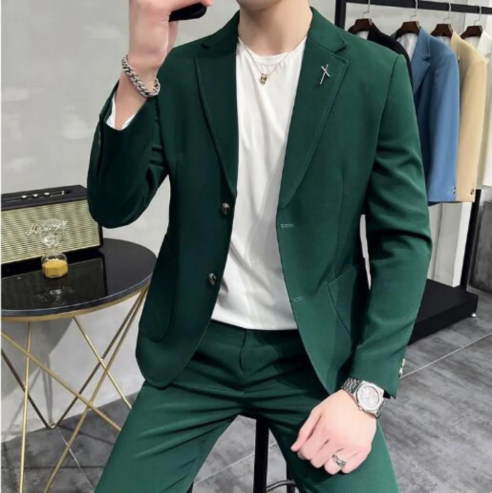 

Green Men Suit Custom Made Smoking Masculino Men Wedding Suits 2024 Costume Homme Men Suits Terno Slim Fit Best Man Tuxedo