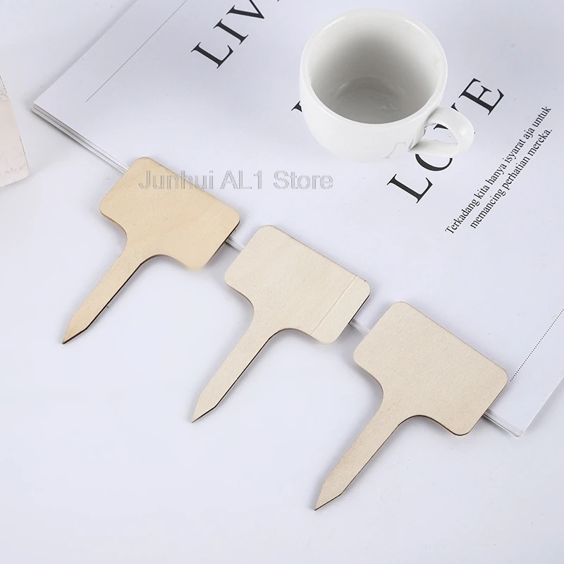 

50pcs Wooden T Eco-friendly Gardening Nursery Planters Seeds Herbs Planting Tools Wooden Labels Plant Labels Garden Labels B1