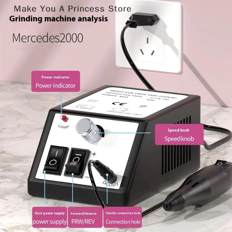 Kit testa per lucidatura delle unghie per manicure elettrica portatile per trapano per unghie per smalto gel Attrezzatura professionale per salone di strumenti per manicure