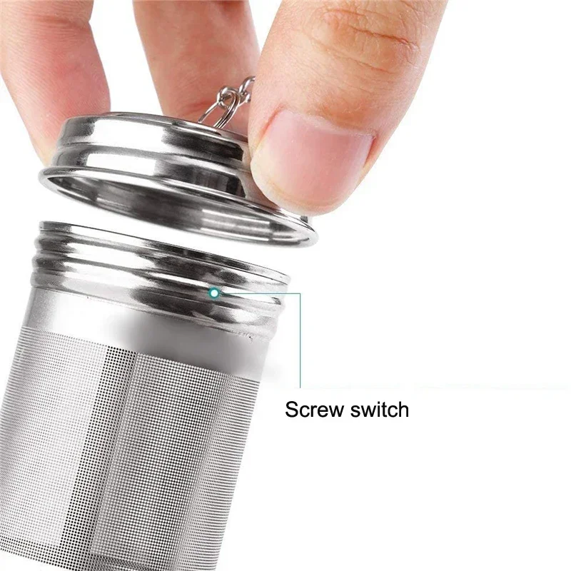 304 Infuser teh Stainless Steel, saringan daun bumbu Herbal teko dapat digunakan kembali jala Filter kreatif aksesoris dapur rumah