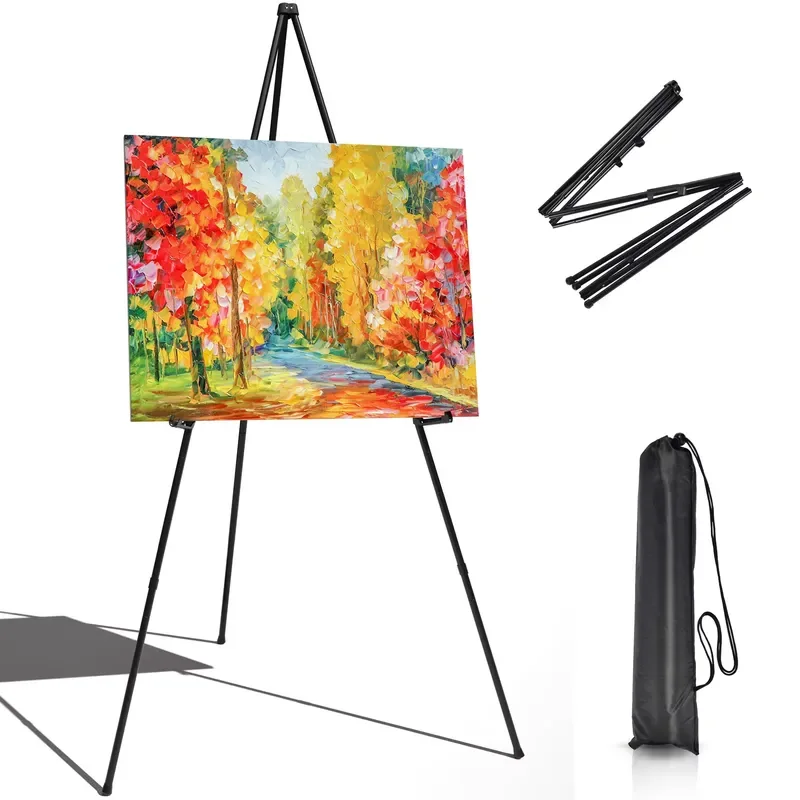 Modern Foldable Portable Eco Friendly Metal Poster Board Holder Floor to Ceiling Easel for Wedding Signage and Display Stands