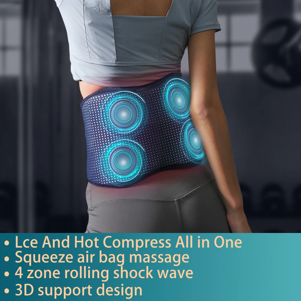 Electric Waist Massager Belt Vibration Hot Compress Back Massage Heating Back Support Waist Lumbar Back Pain Relief Relaxation