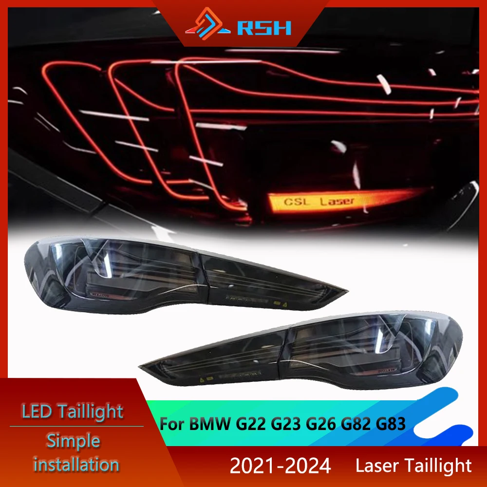 Car CSL Taillight For BMW G22 G23 G26 G82 G83 2019-2024 420i 430i M440i LED Auto Tail Light Upgrade Blink Laser Back Lamp