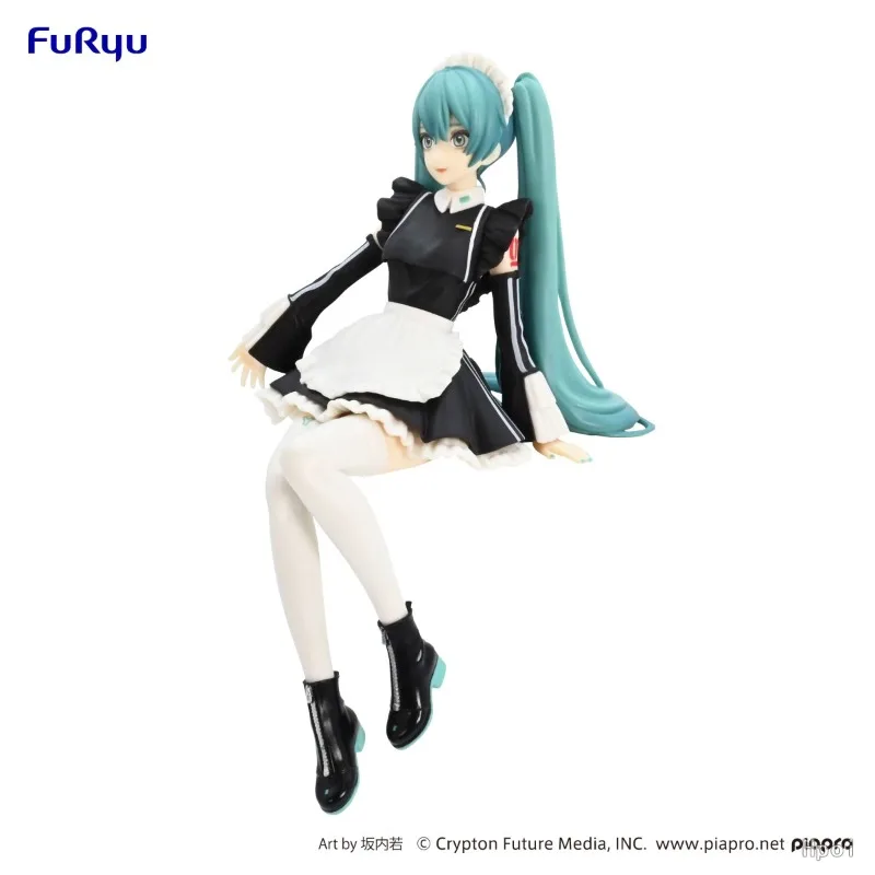 FuRyu Original Genuine Piapro Characters Hatsune Miku Noodle Stopper Figure Sporty Maid Ver. 17cm Model Anime Toy Figures Gift