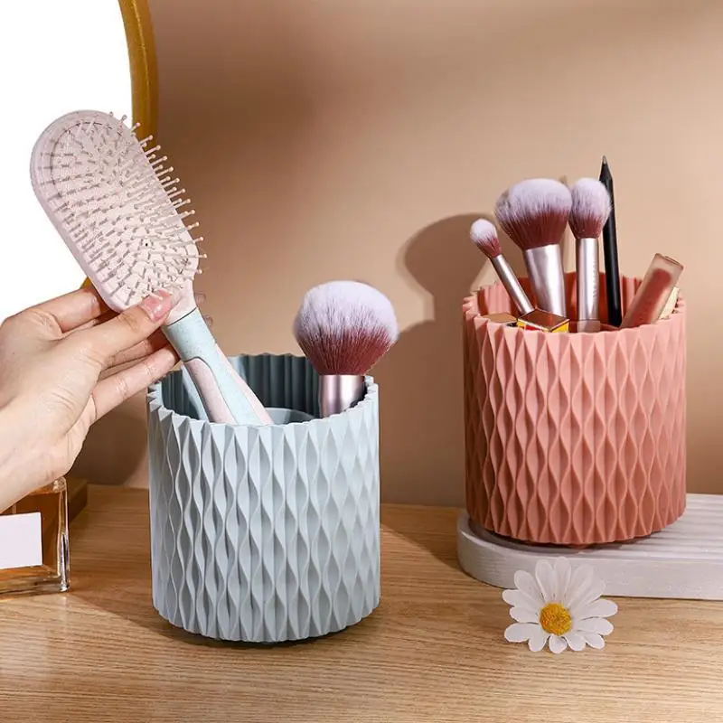 Rotating Makeup Brush Cup Holder Storage Box Organizer Multi-functional Desktop Eyebrow Pencil Makeup Brush Organizer Holder