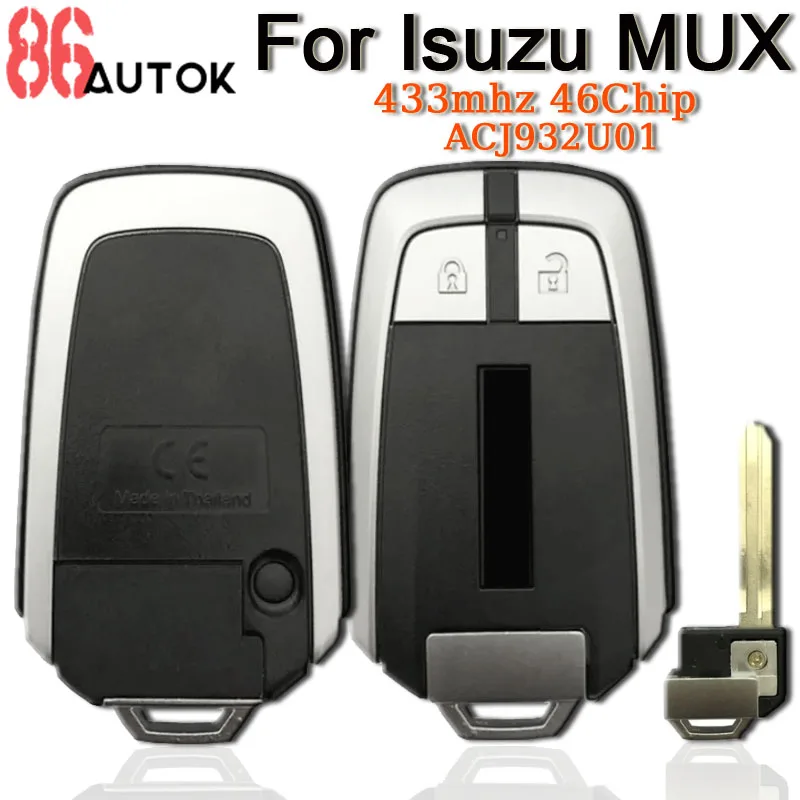 

Auto Smart Remote Key for Isuzu MUX Car Smart Key 2016 2buttons 433mhz 46 Chip Genuine Original Car Key Fob FCC ID ACJ932U01