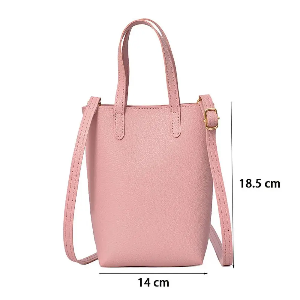 Durable PU Leather Crossbody Bag Large Capacity Korean Style Shoulder Bags Multifunctional Solid Color Phone Bag Women Lady