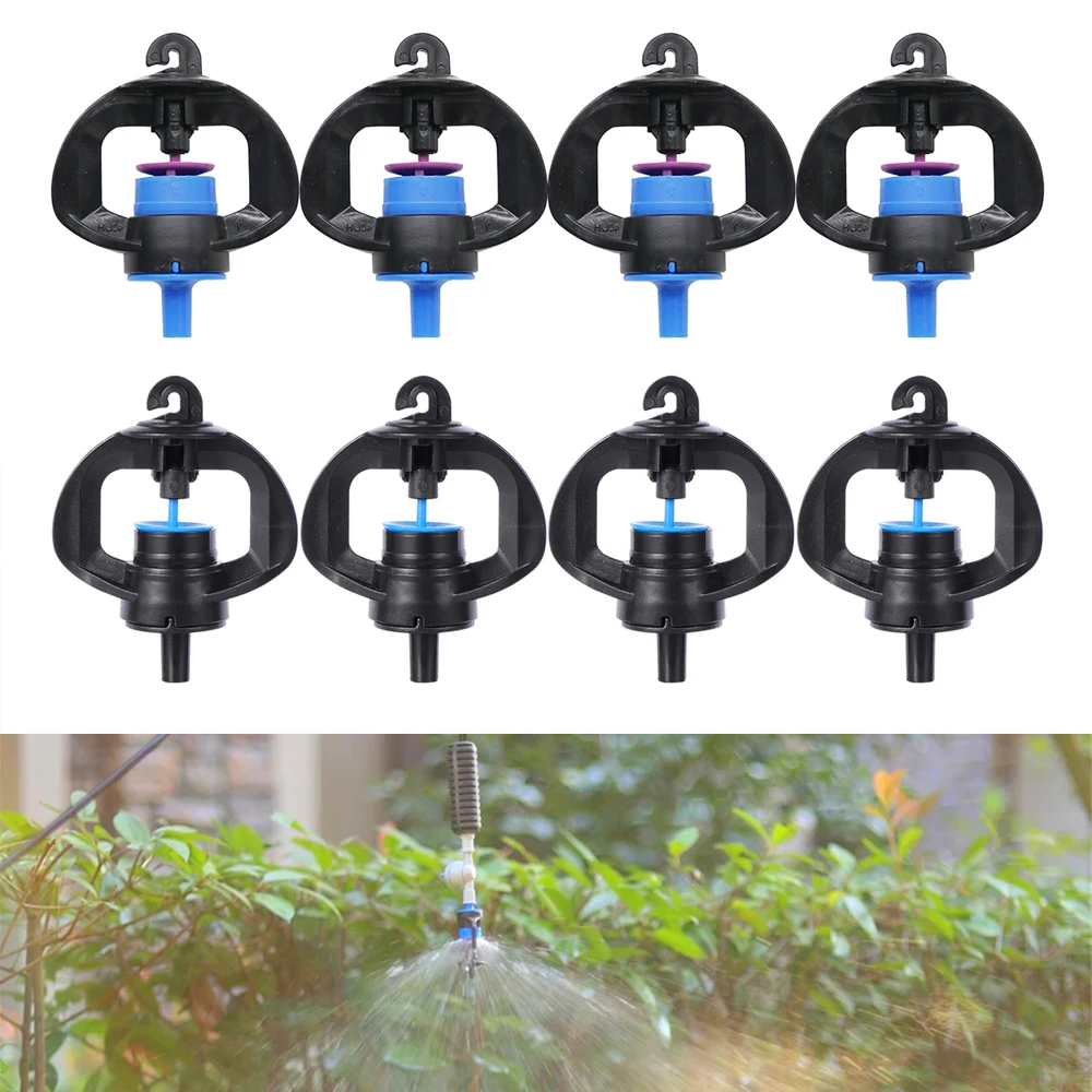 Microboquilla giratoria de 360 grados, aspersor giratorio antimosquitos para riego de invernadero y jardín, pulverizador de riego de refrigeración por atomización