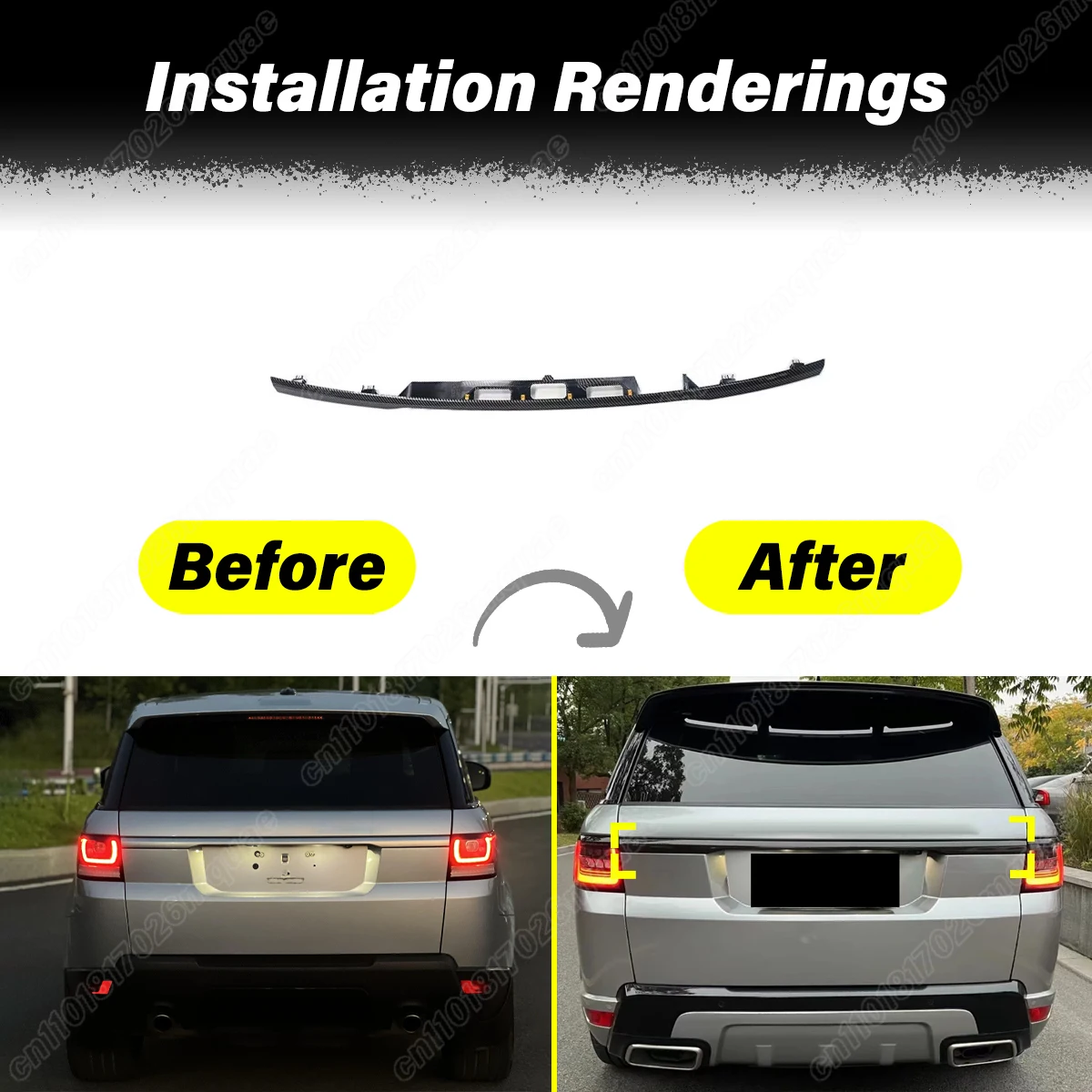 For Land Rover Range Rover Sport L494 2014 2015 2016 2017 2018 2019 2020 2021 Car Rear Tailgate Decorative Strip Accessories Kit