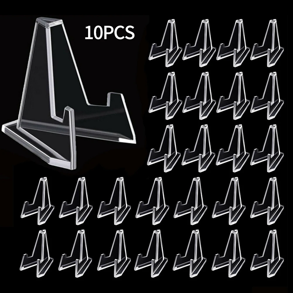 10pcs Acrylic Commemorative Coin Display Stand Transparent Triangle Display Stand Commemorative Challenge Coin Capsule Holder